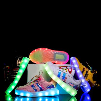 China Hot Selling Usb USB Charging Kids Boys Flash Shoes With Single Child Led Light Glowing Sneakers For Girls Shoes Kids Led Shoes for sale