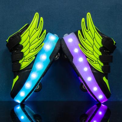 China Usb USB Charging Led Light Up Shoes Fashion Roller Stripe Shoes Flashing Sneakers For Halloween Christmas Party Festival Gifts for sale