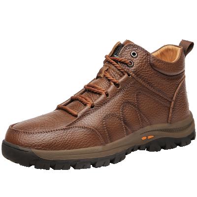 China CUSHIONING 2021 Winter Hot Sale Mid Top Thermal Snow Boots Waterproof Anti Slip Boots Outdoor Genuine Leather Hiking Shoes Climbing Boot for sale