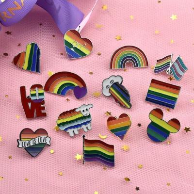 China Brass China Custom Logo Rainbow Flag Gay Pride Lapel Pins for sale