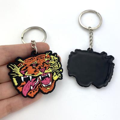 China Promotion Gift Keychains rubbered mini round plain soft pvc rubber key chain wholesale custom for sale