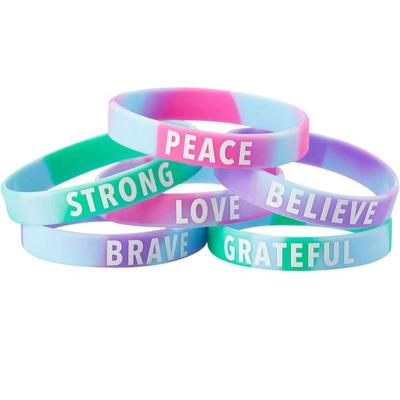 China New Eco-friendly Debossed Silicone Wrist Bands, Personalized Scented Silicone Wristband, Thin Silicone Rubber Wristband for sale