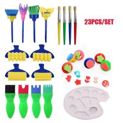 China Xinbowen 24 Pcs Kids Art and Craft Painting Drawing Tools Sponge Safety Play Brush Fun Kits for sale