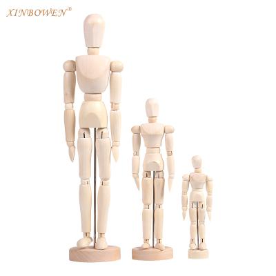 China Europe Popular High Quality 8 Inch 20 Cm Multi Size Jointed Mannequin Human Body Flexible Wooden Mannequin For Sketching Painting for sale