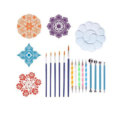 China Painting 20 PCs Mandala Dotting Tools Set for Art Rock Painting, Stencil Painting Tools Stylus Paint Tray for Canvas Rocking Craft for sale