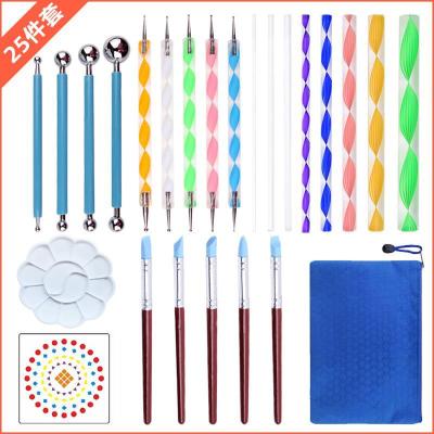 China 25Pcs Painting Dotting Painting Tools with Stylus Clay Sculpting Carving Tools Mandala Ball Set Pen Dotting Kit for sale