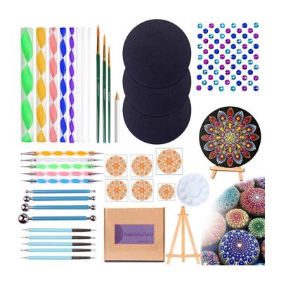 China Painting Mandala Dotting Tools Painting Template Set Stencil Ball Stylus Painting Tray for Pottery Clay Craft Stamp Nail Art Tool for sale