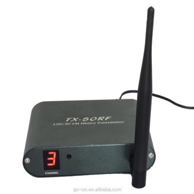 China Sustainable High Quality Silent Disco Transmitter TX-50RF RF Technology UHF FM 500M Long Distance Audio for Party Events Activity Club for sale