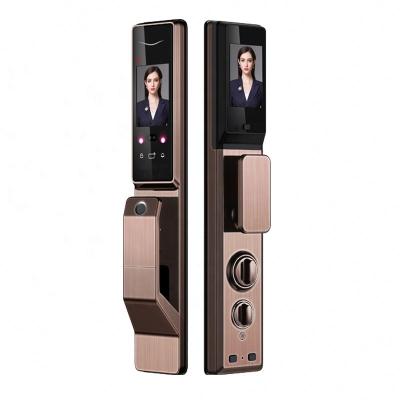 China TUYA Wifi Panel Fingerprint Face Home Smart Electric Door Lock With Eye Scanner Door Lock for sale