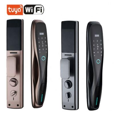 China Tuya Magnesium Alloy Fingerprint Aluminum Smart Electronic Digital Password Biometric Door Lock For Home Security Lock for sale