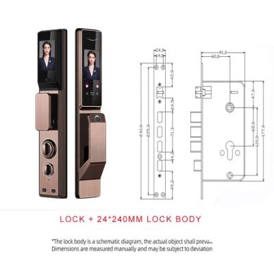 China Tuya Home Smart App Door Lock Fingerprint Face Recognition 3d Face Recognition Smart Lock For Double Wooden Door Latch for sale