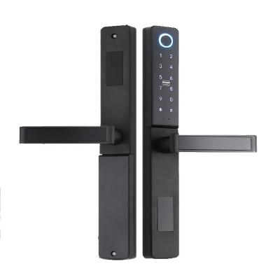 China Sliding Door TUYA WiFi APP Remote Open Smart Slide Door Digital Lock Code Fingerprint Sliding Glass Electric Wood Aluminum Door Lock for sale