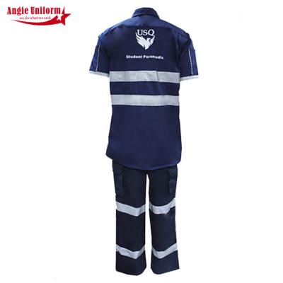 China Custom Short Sleeved Workwear Construction Worker Uniforms Overall Safety Workwear Anti-pilling Clothing OEM Factory Latest Design for sale