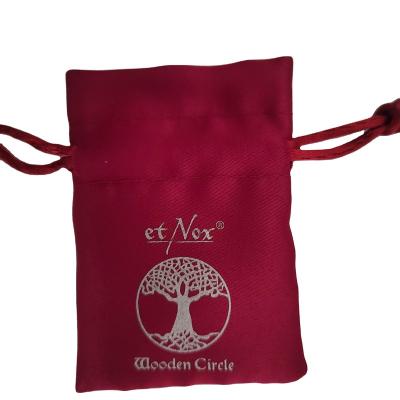 China Custom satin drawstring gift jewelry bags recyclable cheap sale small silk dust bag for handbag for sale