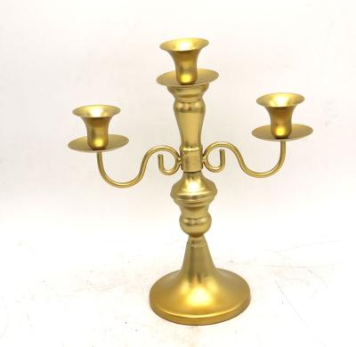 China European Classical Three Headed Candlestick Luxury Western Restaurant Candlelight Romantic Dinner Decoration Wedding Props Candlestick for sale