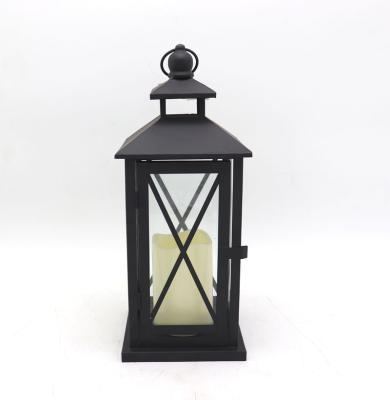 China Economy Metal-Glass Color Finish Antique Finish Rustic Candle Lantern With Great Price for sale