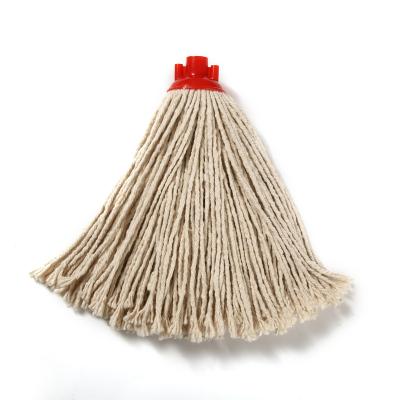 China Sustainably Rub Recycled Cotton Nature White Broom With Plastic Round Head Broom Mop Cotton Cleaning Head for sale