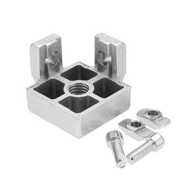 China Aluminum Profiles Aluminum Profile Fixed Bracket Foot Connector With Nut And Screw For 4040 Aluminum Profile for sale