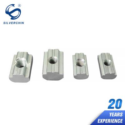 China Wholesale industrial aluminum carbon steel t nut connector m4 m5 m6 m8 accessories aluminum profile carbon steel sliding t slot nuts for sale