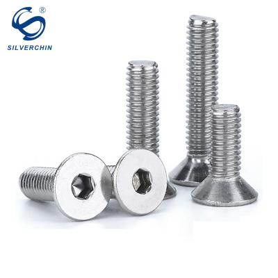 China Industial Accessories Aluminum Flat Head Bolts A2-70 A4-80 Hex Socket Countersunk Bolt for sale