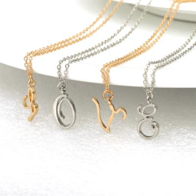 China TRENDY Gold Plated A-Z Initial Letter Pendant Necklace For Women Jewelry Gifts for sale