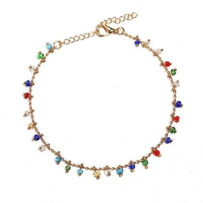 China New Design Vintage Alloy Open Set Gold Color Charm Bracelet Anklet Chain Anklet for sale