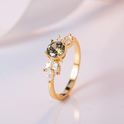 China New Product CLASSIC Gold Plated Gemstone Engagement Rings For Women for sale