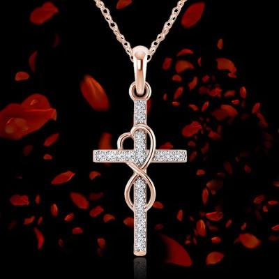 China Vintage Stainless Steel Necklaces Accessories Trendy Cross Necklace for sale