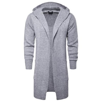 China Fashionable European and American cardigan jacket sweater autumn and winter anti-pilling anti-pilling new men's hooded high quality long sweater for sale