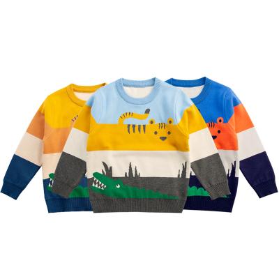 China High Quality Anti-Wrinkle Letter Knitted Jacquard Sweater Boy Cartoon Sweater Children Casual Sweater for sale