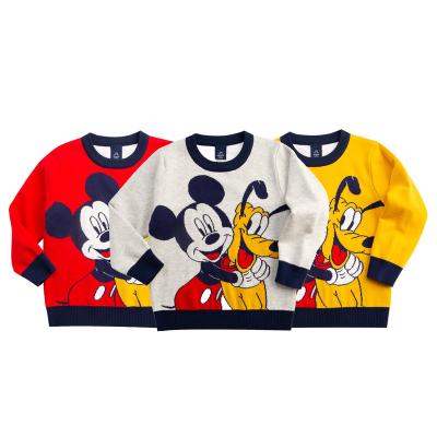 China Boy Cartoon Anti-wrinkle Round High Quality Letter Knitted Jacquard Pullover Neck Sweater Kids Casual Sweater for sale