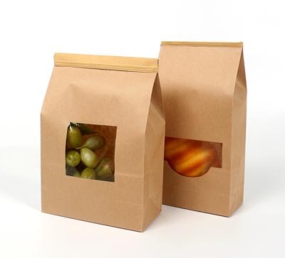 China Recycled Materials Baking Bag With Open Window Souvenir Kraft Paper Bag Candy Paper Bag for sale