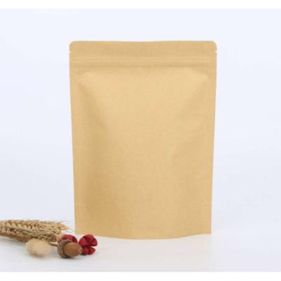 China Stand Up Pouch Recycle Stand Up Pouch Dried Biodegradable Kraft Paper Packaging Bag With Window Kraft Paper Pouch For Food for sale