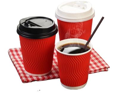 China Good Quality Logo Printed Disposable Paper Coffee Disposable Cups For Sale for sale