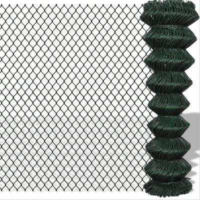 China Easily Assembled Green PVC Coated Chain Link Wire Mesh Fence for sale