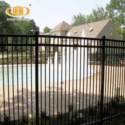 China Easily Assembled Powder Coated Tubular Wrought Aluminum Wrought Iron Fence System Commercial Grade Fully Welded Fence for sale