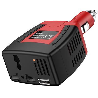 China Power Inverter Car Laptop Charger Converter Adapter with 3-Pin Plug and USB Ports 110*70*46mm for sale