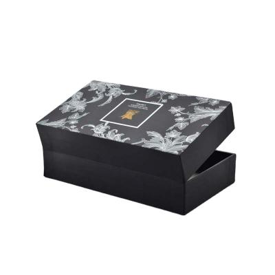 China Recycled Materials Luxury Black Paper Shaped Clamshell Rigid Foldable Cardboard Gift Box Custom Gift Box for sale