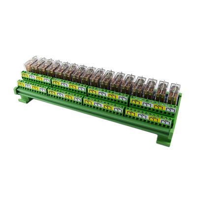 China Huaqingjun 16-Channel DPDT Omron 24VDC G2R-2 Sealed Electromagnetic Relay Module 5A Relay Modules For PLC for sale