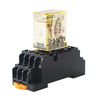 China New 4NO 4NC IDEC Sealed Intermediate Relays 24VDC Four Relay Groups With Base For Automation Control Devices for sale