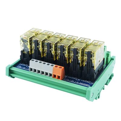 China Huaqingjun Relay Module 6-Channel IDEC 8 Pins 220VAC 50/60HZ RJ2S-CL-A220 DPDT Sealed Relay Modules For CNC Machine for sale