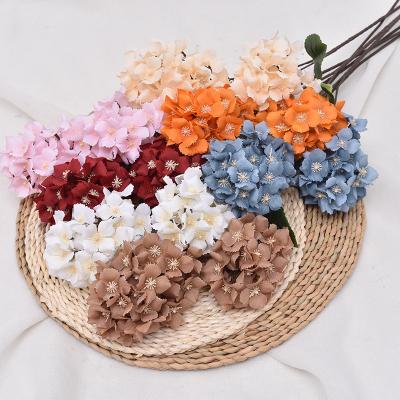 China Natural Touch Artificial Flowers Wall With Stem Hydrangea To Wedding Home Decoration White Hydrangea for sale