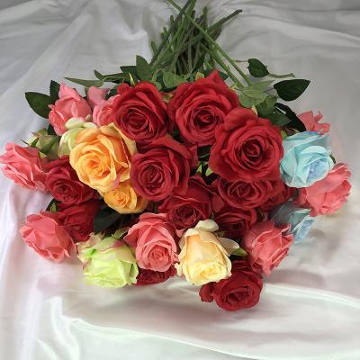 China Red Preserved Artificial Roses Flowers Beautiful Colorful High Quality Real Touch Artificial Roses Decorate for sale