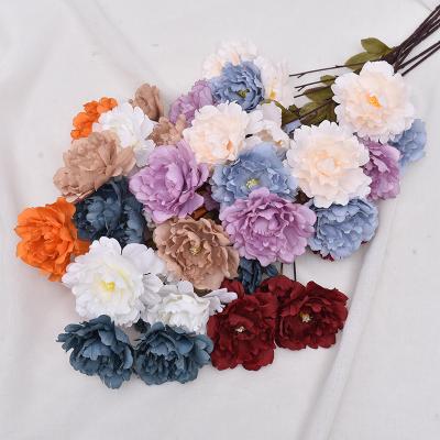 China 2022 New RAND Peony Home Decoration Wedding Party Hotel High Quality Peonies Artificial Flower 6 Heads for sale