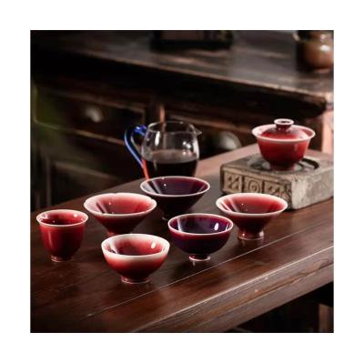 China Jingdezhen New Arrival Factory Price Wholesale Hot Selling Red Tea Cup Popular Chinese Ceramic Handcrafted Porcelain Handwork for sale