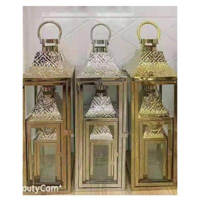 China Home Decoration 2022 Most Popular Household Decoration 3Pcs Candle Lantern Set Metal Candle Lantern for sale