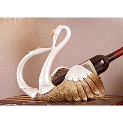 China Factory Price Viable Wholesale Home Decor Ornament Swan Wine Rack Home Ornament for sale