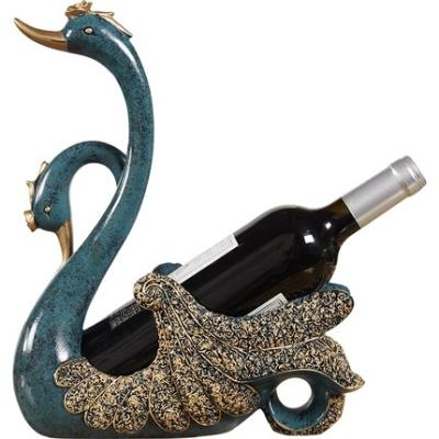 China Viable low price OEM ODM customization shelf decoration shelf ornament glazed swan wine rack craft ornament for sale