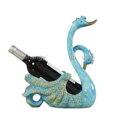 China 2022 viable most popular household decoration household ornament glazed swan wine rack decoration for sale