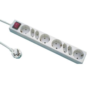 China European 6 Gang Electric Extension Socket 3 Way Socket with Customized Functions for sale